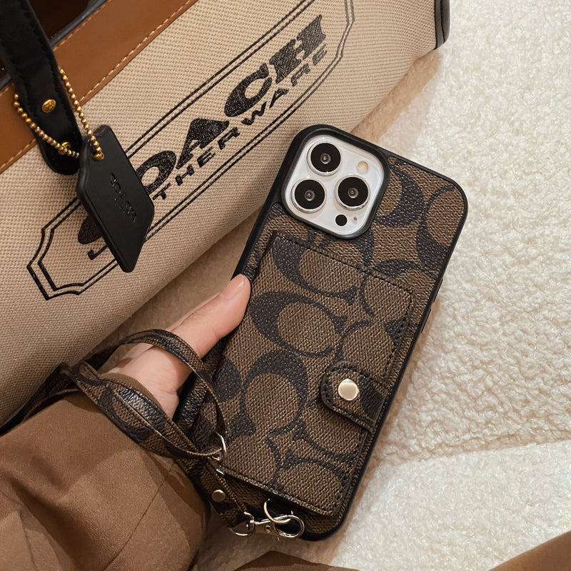 Coach iPhone Case With Wallet And Strap Brown -SZK240402