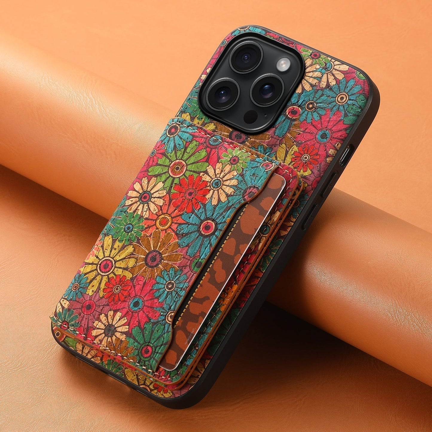 Vintage Floral seasons Leather Wallet Case – Boho Chic Protection for iPhone Case
