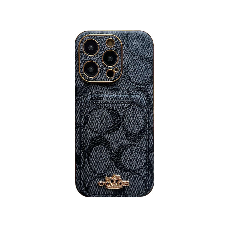 Coach iPhone Case With Card Holder Coffee -KB241651