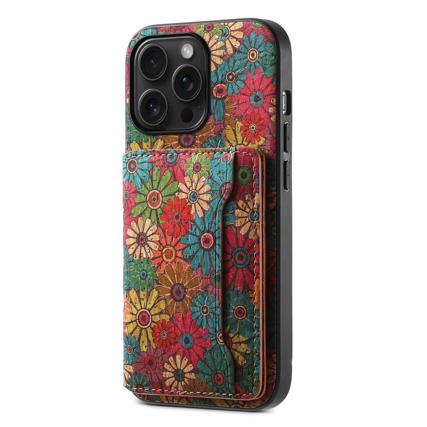 Vintage Floral seasons Leather Wallet Case – Boho Chic Protection for iPhone Case