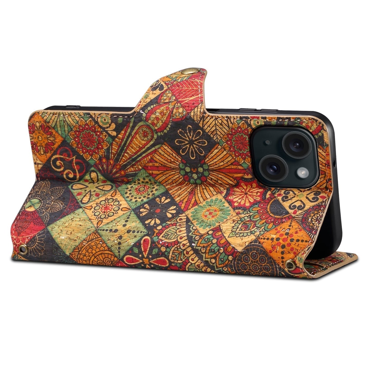 Vintage Floral seasons Leather Wallet Case – Boho Chic Protection for iPhone Case