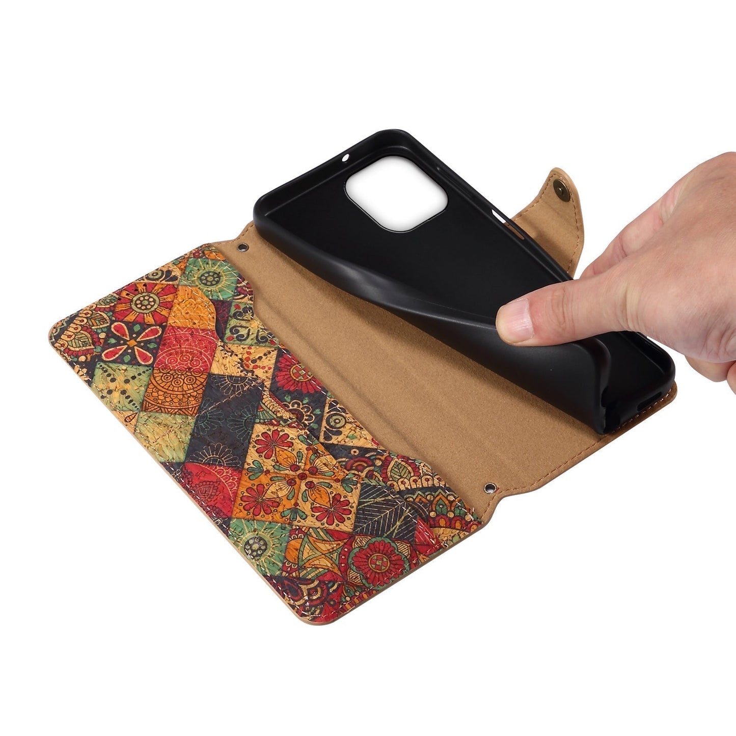 Vintage Floral seasons Leather Wallet Case – Boho Chic Protection for iPhone Case