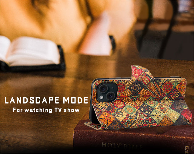Vintage Floral seasons Leather Wallet Case – Boho Chic Protection for iPhone Case