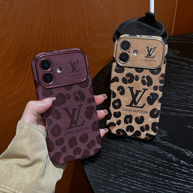 Lou Brown & Purple Color Leather iPhone Case