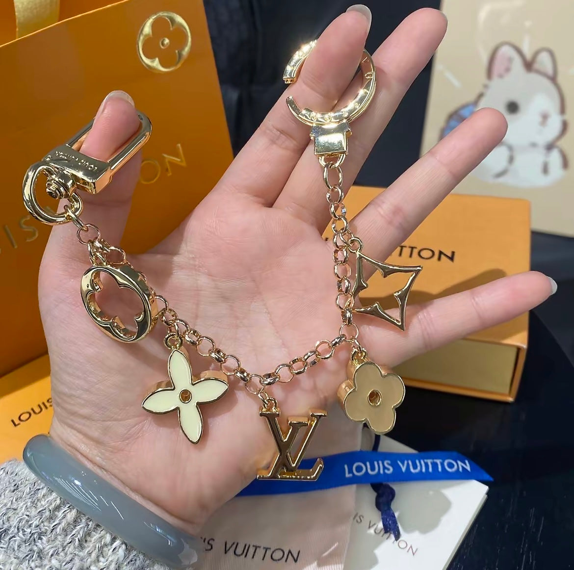 Luxury-Inspired Keychain Charm