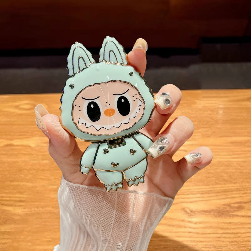 Labubu Style Rotating Mirror Phone Stand – Cute, Functional, and Portable