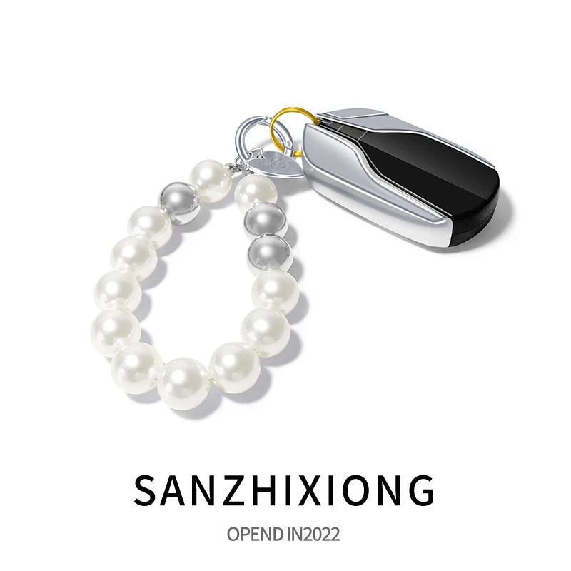 Black Beaded Bracelet Phone Strap – Stylish & Functional