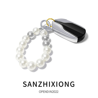 Black Beaded Bracelet Phone Strap – Stylish & Functional