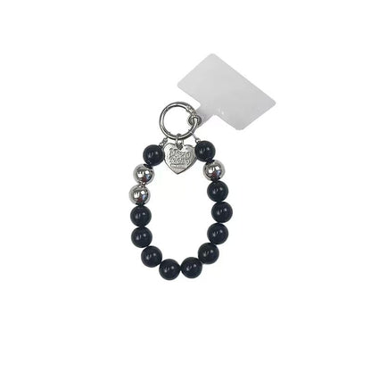 Black Beaded Bracelet Phone Strap – Stylish & Functional