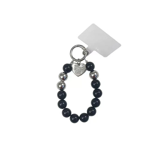 Black Beaded Bracelet Phone Strap – Stylish & Functional