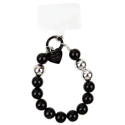 Black Beaded Bracelet Phone Strap – Stylish & Functional