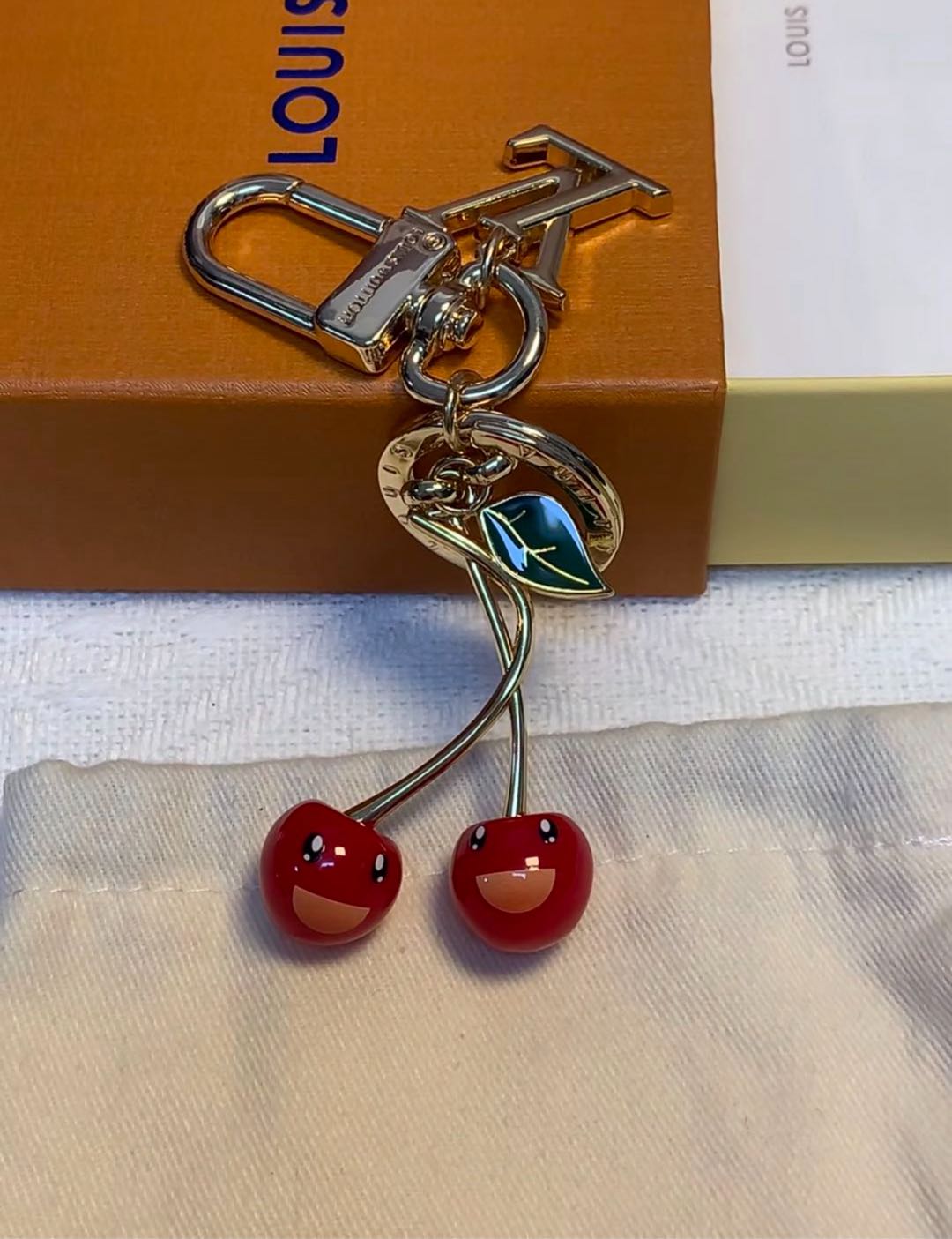 🌟 L$V Cherry Keychain: Cute + Luxury, All in One 🍒✨